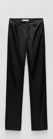 ZARA faux leather flared slim pants - Picture 3 of 10